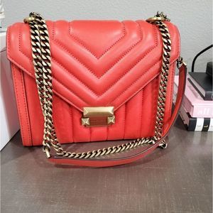Michael kors bright red whitney leather bag